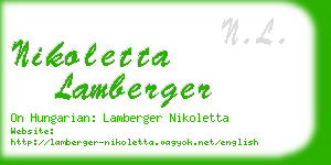 nikoletta lamberger business card